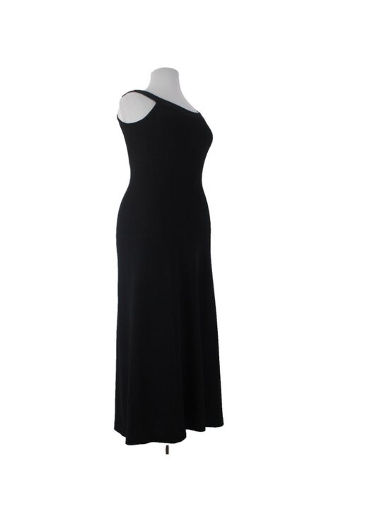 St John Evening Dress Sz 12 Black Sleeveless Santana Knit Mid Length Dress - Picture 3 of 9